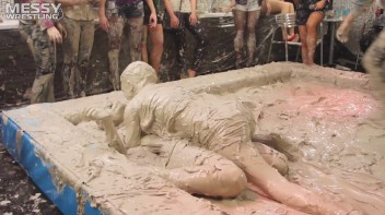 Messy Wrestling: 2 Power Packed Audience Mud Brawl Blasts Them All! Let's Get Messyyyyyyy!!! Screencap 43 on www.sinx.com