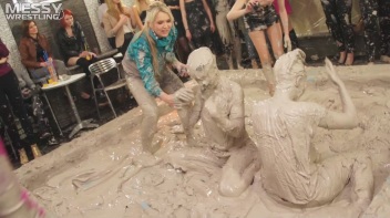 Messy Wrestling: 2 Power Packed Audience Mud Brawl Blasts Them All! Let's Get Messyyyyyyy!!! Screencap 45 on www.sinx.com