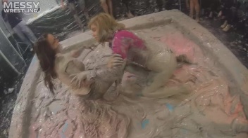 Messy Wrestling: 2 Power Packed Audience Mud Brawl Blasts Them All! Let's Get Messyyyyyyy!!! Screencap 52 on www.sinx.com