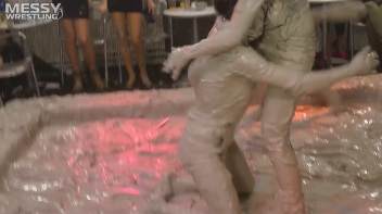 Messy Wrestling: 2 Power Packed Audience Mud Brawl Blasts Them All! Let's Get Messyyyyyyy!!! Screencap 6 on www.sinx.com