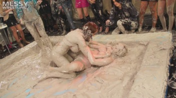 Messy Wrestling: 2 Power Packed Audience Mud Brawl Blasts Them All! Let's Get Messyyyyyyy!!! Screencap 79 on www.sinx.com