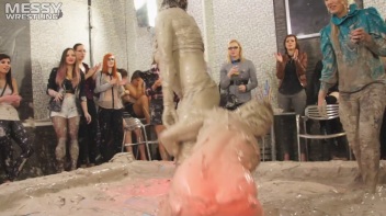 Messy Wrestling: 2 Power Packed Audience Mud Brawl Blasts Them All! Let's Get Messyyyyyyy!!! Screencap 80 on www.sinx.com