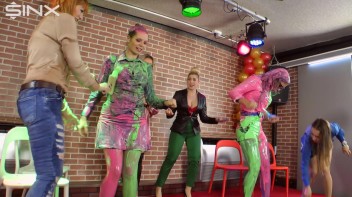 Teammates Cover Each Other In Plaster And Goo Screencap 33 on www.sinx.com