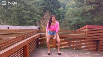 Cute Brunette Is Caught Wetting Her Hotpants Screencap 1 on www.sinx.com