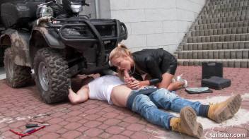 Receiving a cumshot on her pussy and clothes Screencap 12 on www.sinx.com