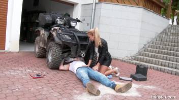 Receiving a cumshot on her pussy and clothes Screencap 2 on www.sinx.com