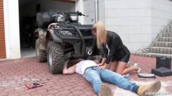 Receiving a cumshot on her pussy and clothes Screencap 3 on www.sinx.com