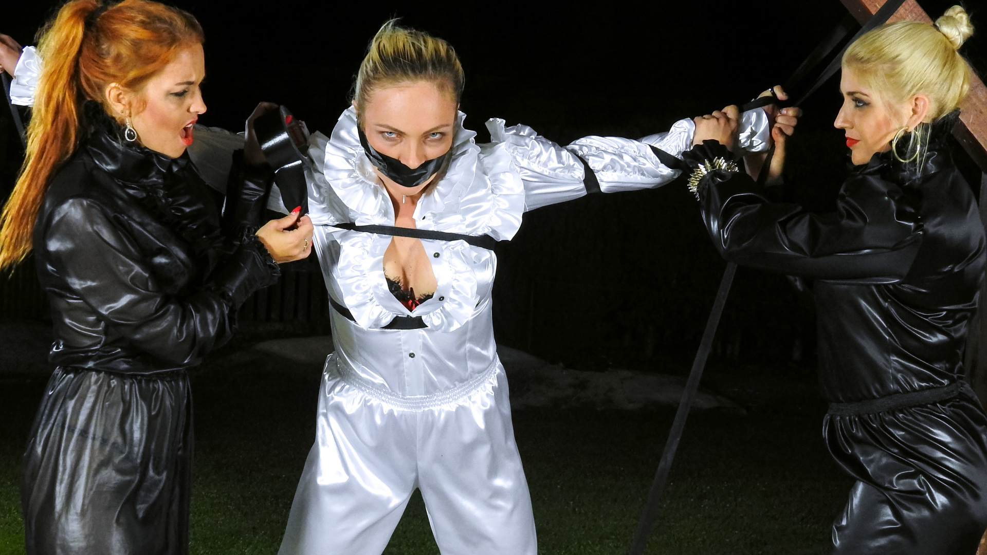 Hot Blonde Strung Up In Her Shredded Clothes And Suffering - 1 on www.sinx.com