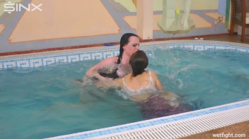 Cute Clothed Girls Fight In Swimming Pool Screencap 39 on www.sinx.com