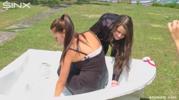 Gorgeous Brunette Babes Soaked With Milk Screencap 13 on www.sinx.com