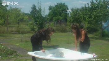 Gorgeous Brunette Babes Soaked With Milk Screencap 2 on www.sinx.com