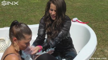Gorgeous Brunette Babes Soaked With Milk Screencap 26 on www.sinx.com