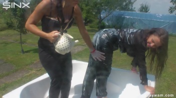 Gorgeous Brunette Babes Soaked With Milk Screencap 36 on www.sinx.com