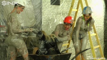 Blonde boss girl gets covered in gooey plaster Screencap 19 on www.sinx.com