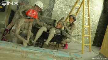 Blonde boss girl gets covered in gooey plaster Screencap 36 on www.sinx.com