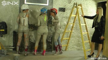 Blonde boss girl gets covered in gooey plaster Screencap 1 on www.sinx.com