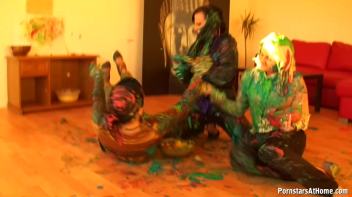 Eurobabes Wet And Messy Paint Party Screencap 51 on www.sinx.com