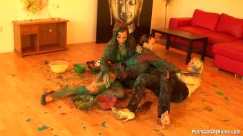 Eurobabes Wet And Messy Paint Party Screencap 54 on www.sinx.com