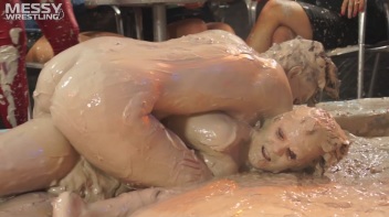 Muddy Wrestling: Sexy Nurse vs. Beauty In Black Screencap 73 on www.sinx.com