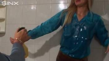Oily Spray War Between Two Clothed Europeans Screencap 5 on www.sinx.com