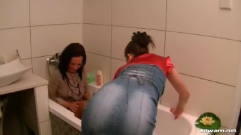 Beauties In The Tub In Fully Clothed Scrub-Down Screencap 21 on www.sinx.com