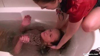 Beauties In The Tub In Fully Clothed Scrub-Down Screencap 76 on www.sinx.com