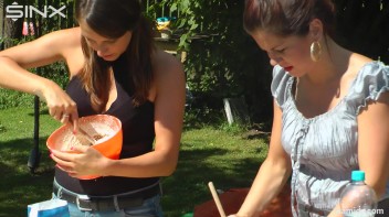 Brunette Hotties Compete In Messy Food Fight Screencap 16 on www.sinx.com