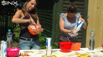 Brunette Hotties Compete In Messy Food Fight Screencap 17 on www.sinx.com