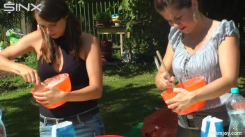 Brunette Hotties Compete In Messy Food Fight Screencap 18 on www.sinx.com