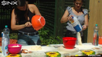 Brunette Hotties Compete In Messy Food Fight Screencap 22 on www.sinx.com