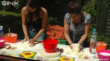 Brunette Hotties Compete In Messy Food Fight Screencap 24 on www.sinx.com
