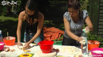 Brunette Hotties Compete In Messy Food Fight Screencap 25 on www.sinx.com