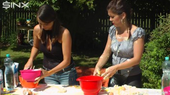 Brunette Hotties Compete In Messy Food Fight Screencap 28 on www.sinx.com