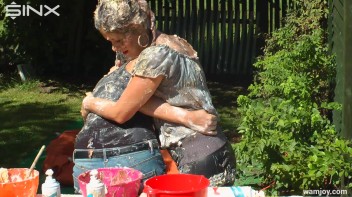 Brunette Hotties Compete In Messy Food Fight Screencap 46 on www.sinx.com