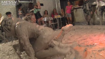 Muddy Wrestling: Busty Satin, Leather/Denim & Casual Slam - 3 Amateur Battles - Audience vs Audience Screencap 89 on www.sinx.com