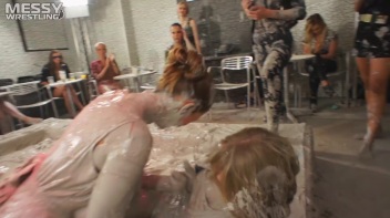 Muddy Wrestling: Busty Satin, Leather/Denim & Casual Slam - 3 Amateur Battles - Audience vs Audience Screencap 10 on www.sinx.com