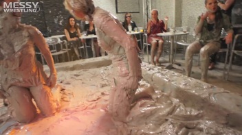 Muddy Wrestling: Busty Satin, Leather/Denim & Casual Slam - 3 Amateur Battles - Audience vs Audience Screencap 15 on www.sinx.com