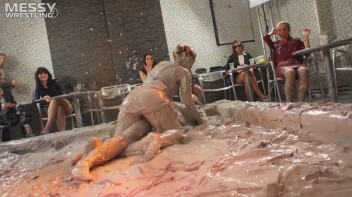 Muddy Wrestling: Busty Satin, Leather/Denim & Casual Slam - 3 Amateur Battles - Audience vs Audience Screencap 17 on www.sinx.com