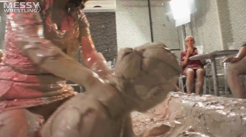 Muddy Wrestling: Busty Satin, Leather/Denim & Casual Slam - 3 Amateur Battles - Audience vs Audience Screencap 32 on www.sinx.com