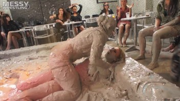 Muddy Wrestling: Busty Satin, Leather/Denim & Casual Slam - 3 Amateur Battles - Audience vs Audience Screencap 37 on www.sinx.com