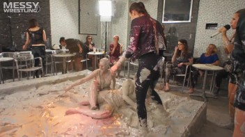 Muddy Wrestling: Busty Satin, Leather/Denim & Casual Slam - 3 Amateur Battles - Audience vs Audience Screencap 39 on www.sinx.com