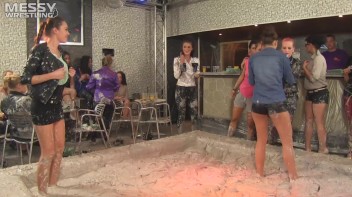 Muddy Wrestling: Busty Satin, Leather/Denim & Casual Slam - 3 Amateur Battles - Audience vs Audience Screencap 42 on www.sinx.com