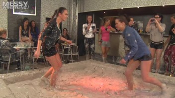 Muddy Wrestling: Busty Satin, Leather/Denim & Casual Slam - 3 Amateur Battles - Audience vs Audience Screencap 43 on www.sinx.com