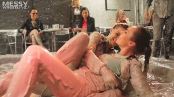 Muddy Wrestling: Busty Satin, Leather/Denim & Casual Slam - 3 Amateur Battles - Audience vs Audience Screencap 52 on www.sinx.com