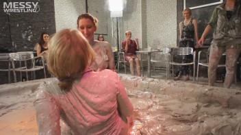 Muddy Wrestling: Busty Satin, Leather/Denim & Casual Slam - 3 Amateur Battles - Audience vs Audience Screencap 6 on www.sinx.com