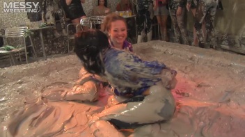 Muddy Wrestling: Busty Satin, Leather/Denim & Casual Slam - 3 Amateur Battles - Audience vs Audience Screencap 73 on www.sinx.com