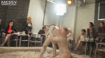 Muddy Wrestling: Busty Satin, Leather/Denim & Casual Slam - 3 Amateur Battles - Audience vs Audience Screencap 79 on www.sinx.com