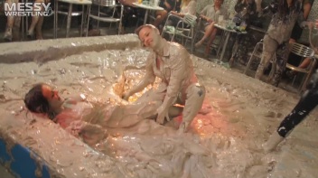 Muddy Wrestling: Busty Satin, Leather/Denim & Casual Slam - 3 Amateur Battles - Audience vs Audience Screencap 82 on www.sinx.com