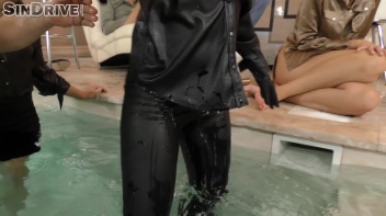 Fully Leathered Blondie Bangs Poolside - Excessive Partying With Hailing Pals And Nasty Gals: Ready For Action! Screencap 5 on www.sinx.com