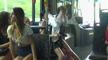 Catfighting Schoolgirls Rip Their Clothes On The Bus Screencap 12 on www.sinx.com